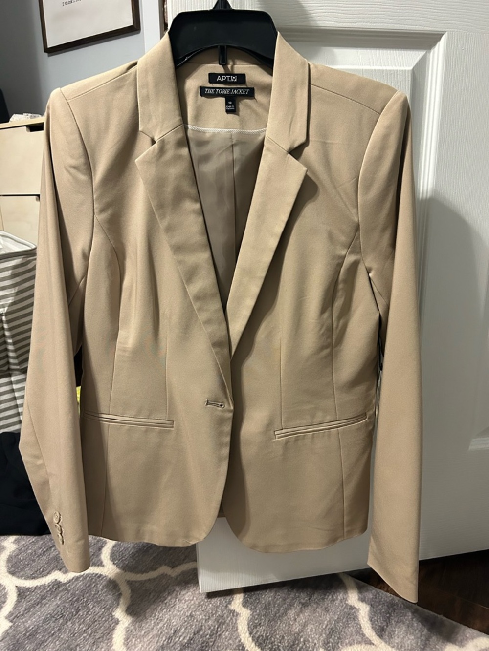 Apt. 9 Beige Single-Button Tailored Blazer